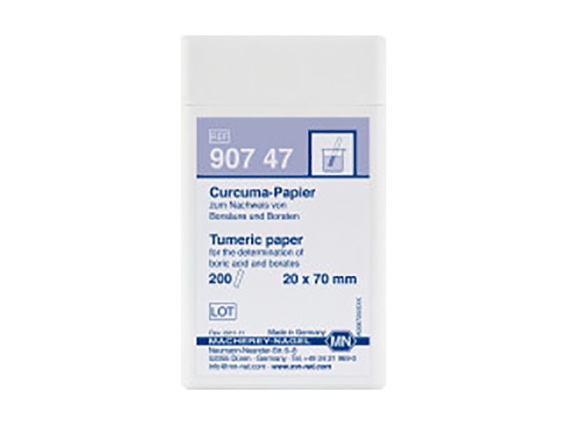 Qualitative Turmeric paper for Boric acid: 100 mg/L H₃BO₃