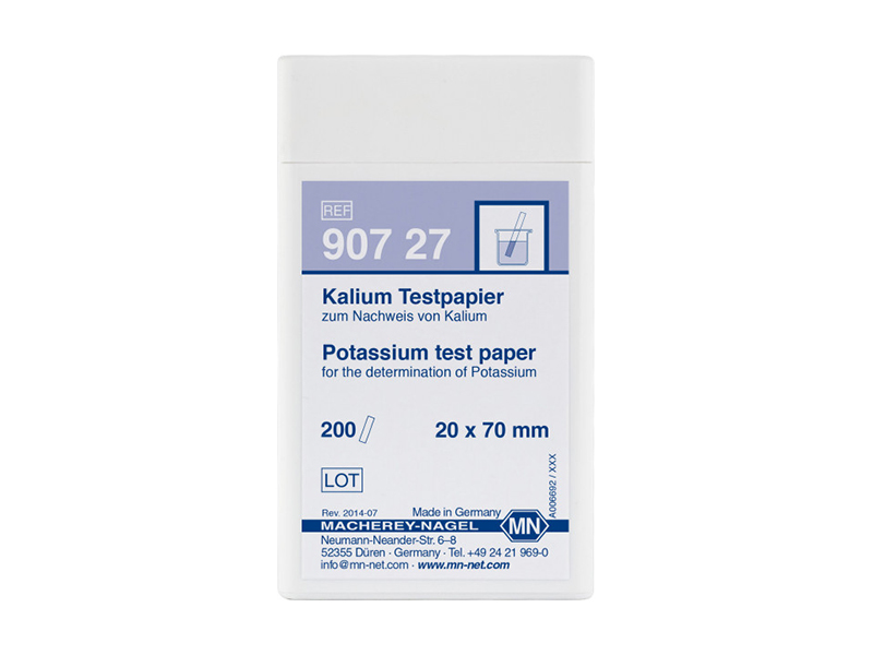 Qualitative Potassium test paper for Potassium: 250 mg/L K⁺