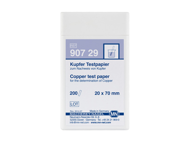 Qualitative Copper test paper for Copper: 20 mg/L Cu²⁺