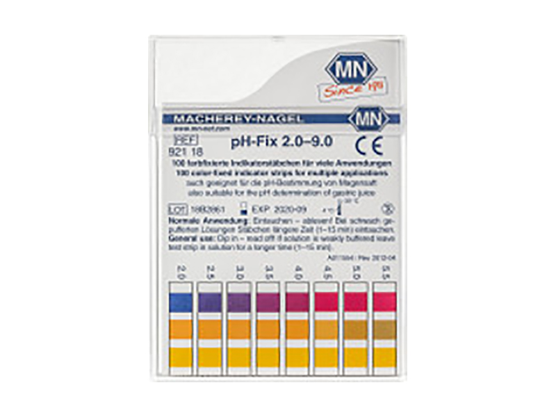 pH test strips, pH‑Fix 2.0–9.0, fixed indicator