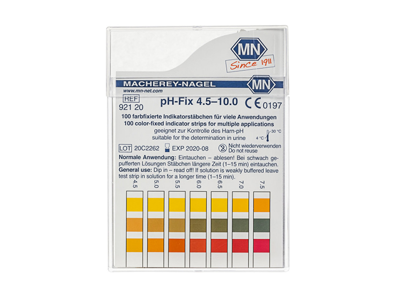 pH test strips, pH‑Fix 4.5–10.0, fixed indicator