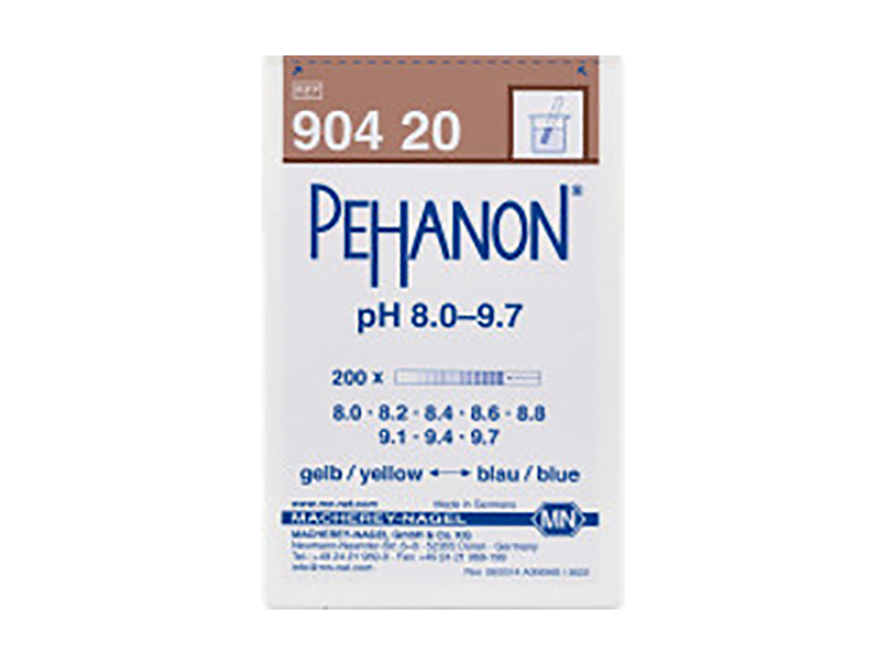 pH test strips, PEHANON 8.0–9.7, for colored samples