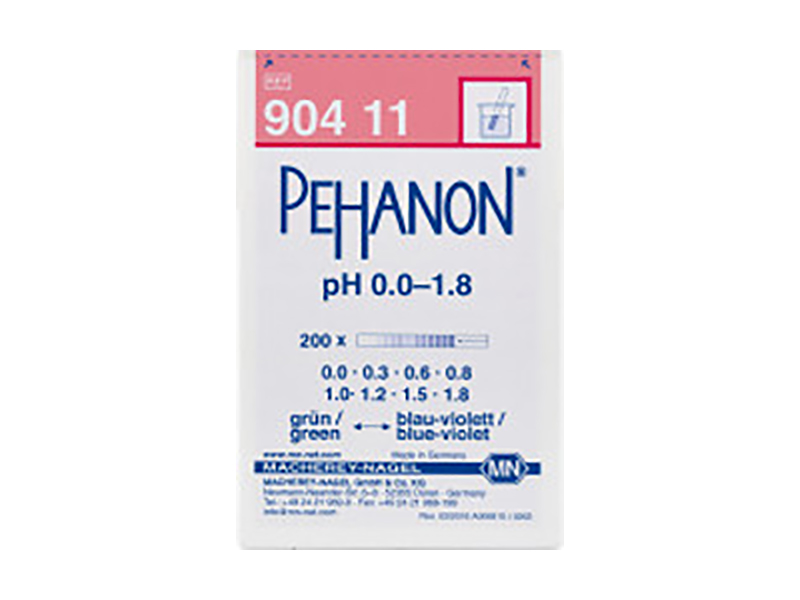 pH test strips, PEHANON 0.0–1.8, for colored samples