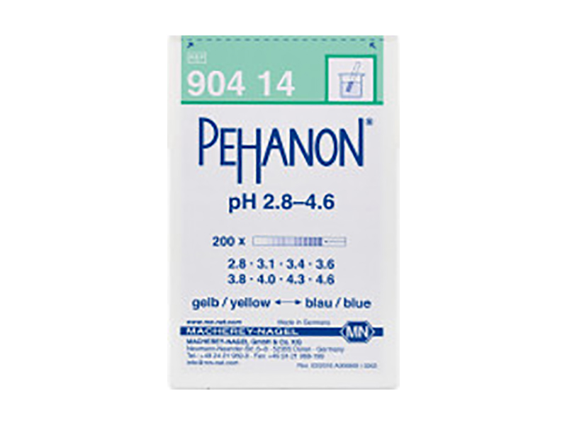 pH test strips, PEHANON 2.8–4.6, for colored samples