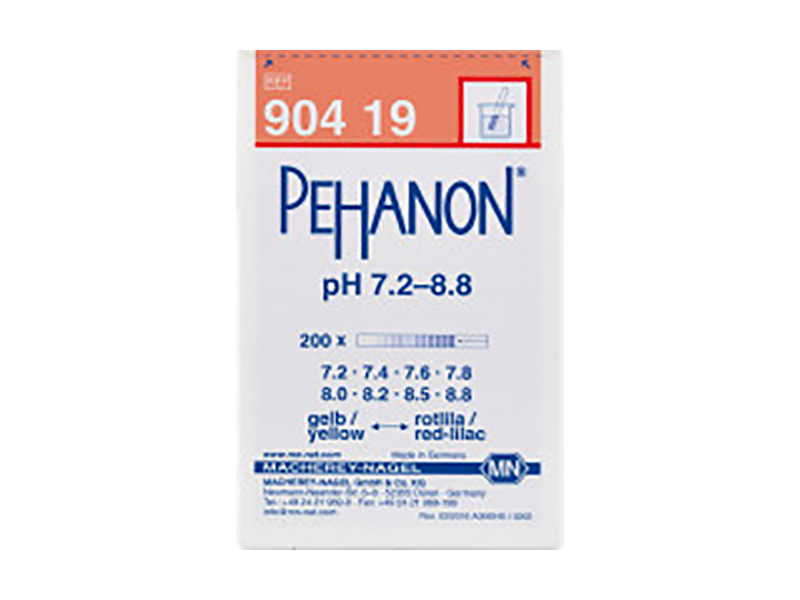 pH test strips, PEHANON 7.2–8.8, for colored samples
