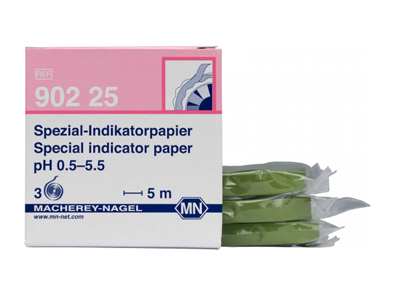 Special indicator paper pH 0.5–5.5, reel, refill pack