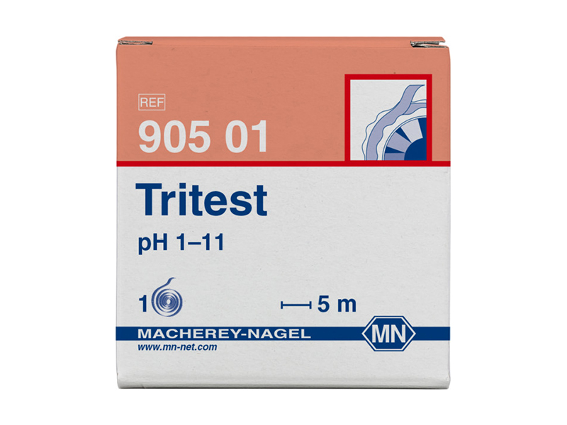 pH test paper Tritest pH 1–11, with three indicator zones