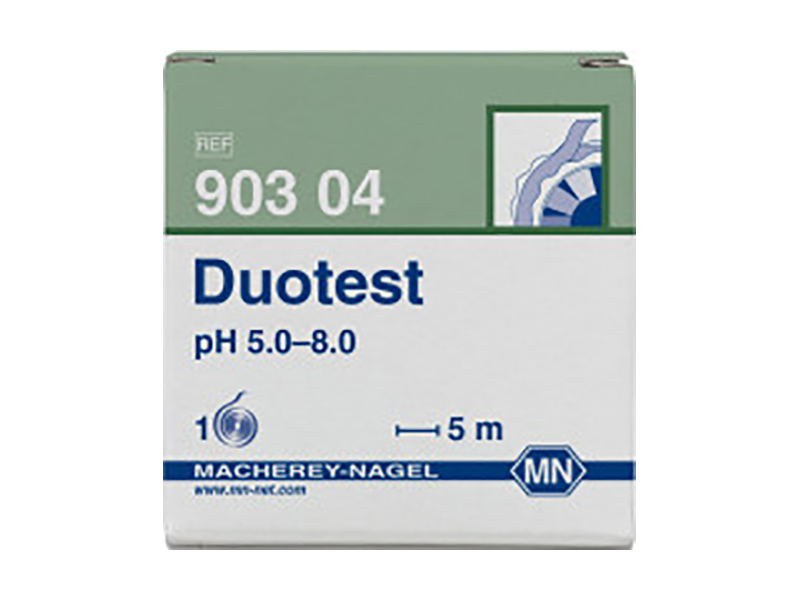 pH test paper Duotest pH 5.0–8.0, with two indicator zones