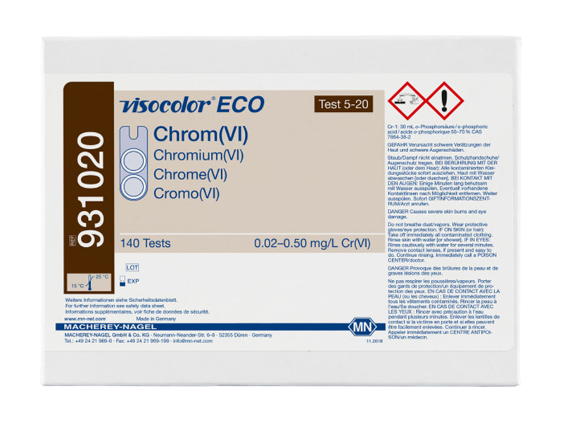 德国MN VISOCOLOR ECO铬测试盒 ( Chromate )931020 / 931220（补充装）