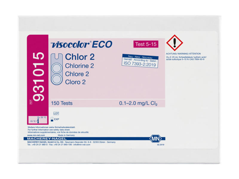 德国MN VISOCOLOR ECO余氯2（自由氯和总氯）测试盒（Chlorine）931015 / 931215（补充装）