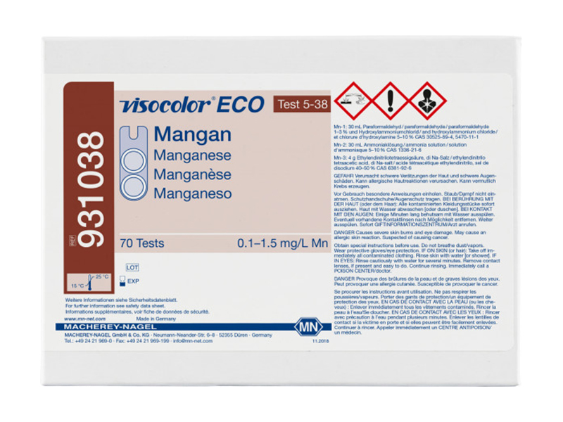 Colorimetric test kit VISOCOLOR ECO Manganese