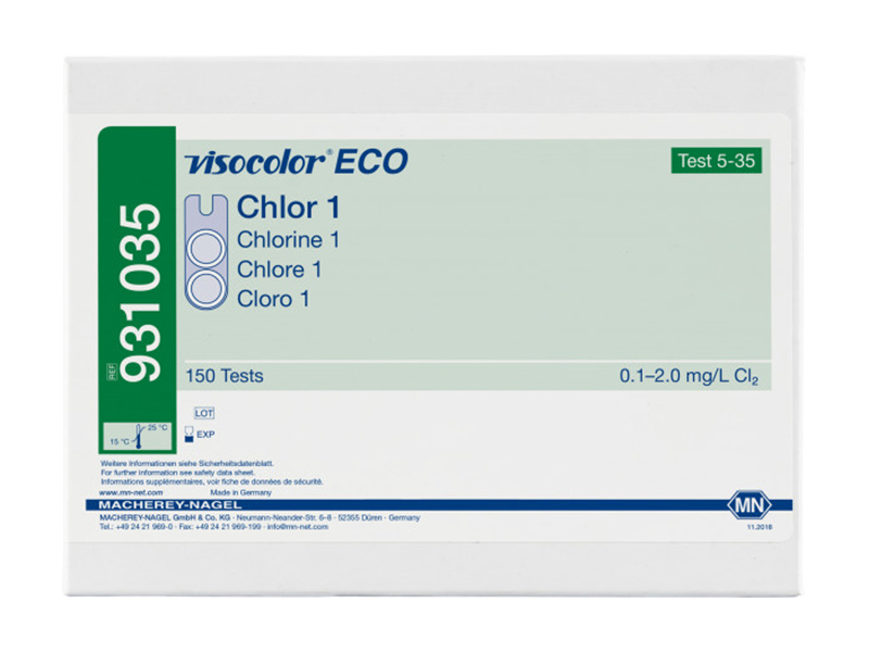 德国MN VISOCOLOR ECO余氯1（自由氯和总氯）测试盒（Chlor 1）931035 / 931235(补充装）
