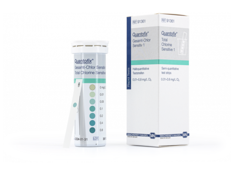 Semi-quantitative test strips QUANTOFIX Total Chlorine Senstivie 1
